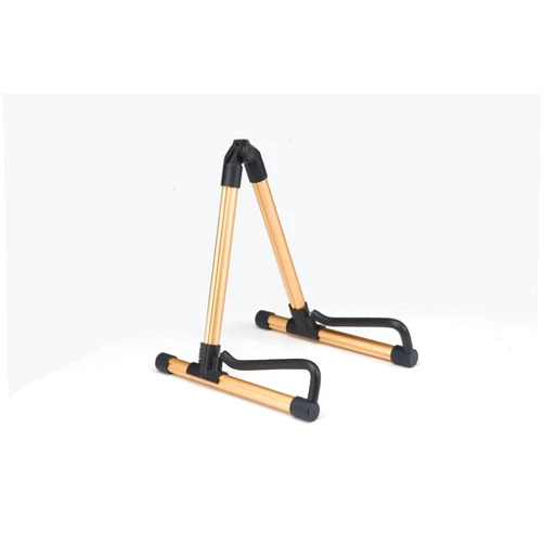 NaFurAhi Rocsai A-frame Universal Folding Guitar Stand for Acoustic electric classical Guitar Bass Violin Ukulele Banjo - Folding, Portable and Lightweight, Single Stand (Gold)