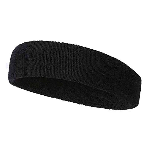 BBOLIVE Sports Headband for Men and Woman - Athletic Cotton Terry Cloth Head Sweatbands for Tennis, Gym, Workout, Running, Yoga, Soccer, Basketball - High Stretch