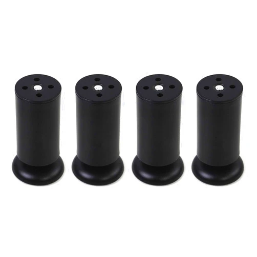 Vvlo 4PCS 10CM Height Stainless Steel Adjustable Furniture Legs Black Cabinet Table Bed Sofa Feet