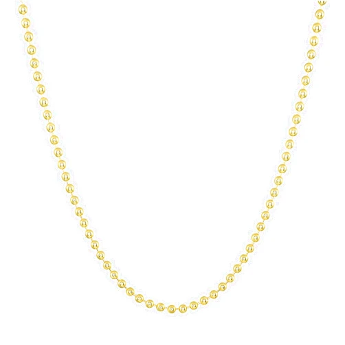 TOUSIATTAR Real 14k Gold Filled Ball Chain 2 MM Necklace Gauge 12 Pendant for Jewelry 16-18 - 20-24 - 30-36 inches