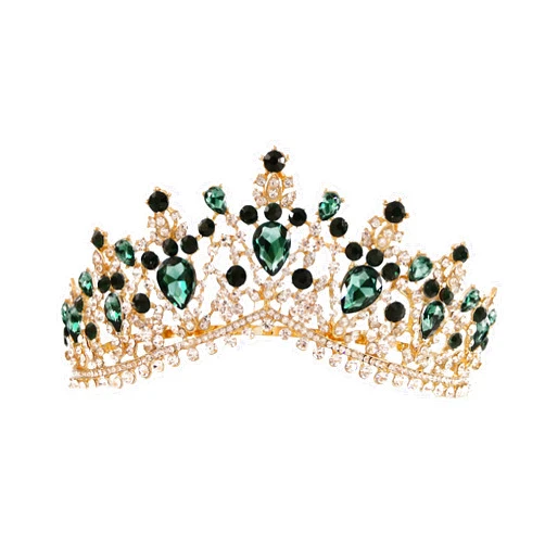 Higohome Gold Tiaras Crystal Wedding Bridal Crown for Women Baroque Queen Crown with Comb