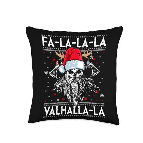 Va-Thor Viking Vathor Father's Day Funny FA Valhalla-La Christmas Outfit Viking Norsemen Throw Pillow, 16x16, Multicolor