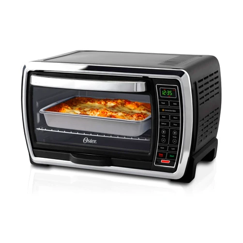 Oster Toaster Oven | Digital Convection Oven, Large 6-Slice Capacity, Black/Polished Stainless