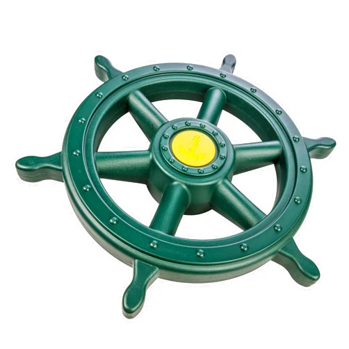 Jack and June Yellow and Green Captain Ship Wheel Swing Set Accessory for Any Playset