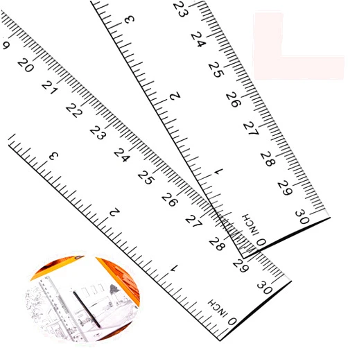 TORINALITAL 6 Pcs Straight Clear Ruler 12 Inch Transparent Ruler Measuring Tool with Inches Centimeters for Student School Office