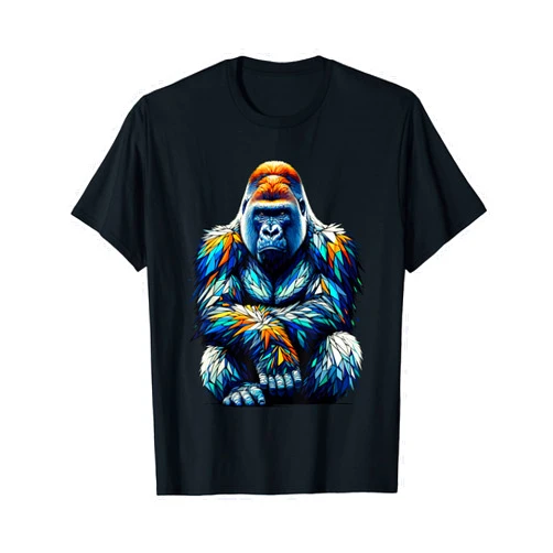 RivArtdale Designs Polygon Art Silverback Gorilla Gorillas T-Shirt