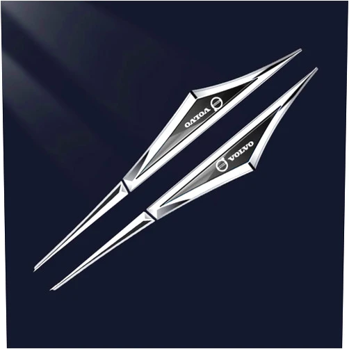 CYFYF 2 Pcs Car Metal Sticker for Volvo S60/S90/XC60/XC90/XC40 Side Sticker Trunk Decal 3D Emblem Badge Styling Decoration Accessories,Silver-Black, normal