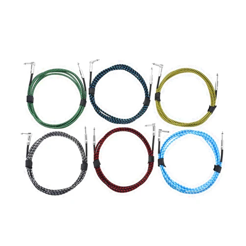 dophee 6 Pack 10 ft Guitar Instrument Cable 1/4 Inch Electric Instrument Bass AMP Cord for Electric Giitar Piano Keyboard Mixer Amplifier Speaker(Multicolored)