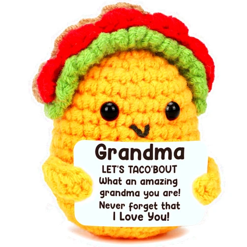 LuoHere Grandma Gifts Christmas Birthday Gifts for Grandmother from Grandkids Gigi Gift for Great Best Grandma Ever Mothers Day Christmas Funny Granny Grandparents Mimi Nana Gigi Handmade Crochet Taco