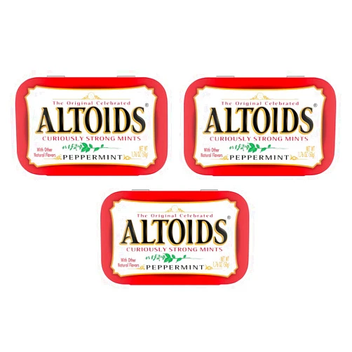Mars Wrigley Confectionery US, LLC Altoids Curiously Strong Breath Mints, Peppermint, 1.76-Ounce Tins, 3-Pack