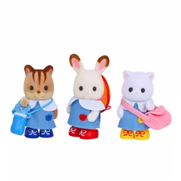 Calico Critters Nursery Friends Set, Collectible Doll Playset with 3 Figures and Accessories Included