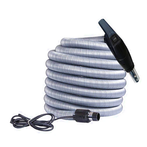 OVO Universal Central Vacuum Hose, 30ft Dual Voltage 3 Way Switch Control at The Handle, Fits Most Inlets, Crushproof