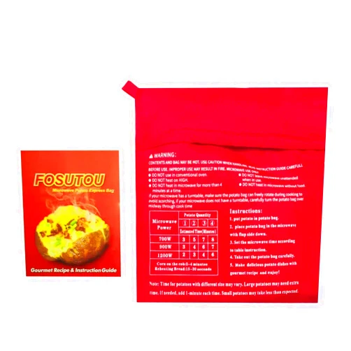 FOSUTOU easy microwave potato bag, making express, delicious, potatoes in just 4 min with gourmet recipe.