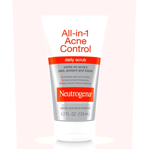 Neutrogena All-In-1 Acne Control Daily Face Scrub to Exfoliate and Treat Acne, Salicylic Acid Acne Treatment, 4.2 fl. Oz (Pack of 3)