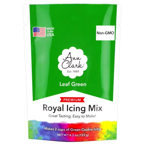 Ann Clark Cookie Cutters Ann Clark Green Royal Icing Mix, Cookie Icing 4.3-oz. Pouch Makes 2 Cups Green Icing