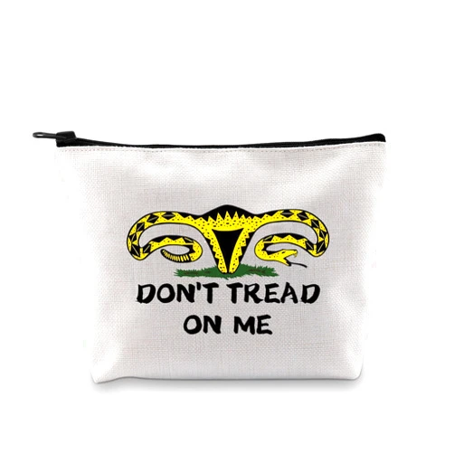 BDPWSS Reproductive Rights Gift Pro-Choice Feminist Makeup Bag Don't Tread On Me Protest Zipper Pouch Women Rights Gift (Tread on me bag)