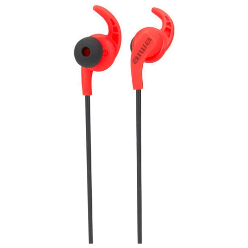 Aiwa Sport in Ear Wireless Earbuds with Bluetooth 5.0, 10mm drivers, 30 Foot Range, 4 hour battery life, Perfect for Workout, Premium Sound (Red)