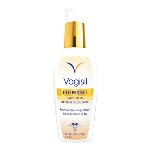 Vagisil Itch Protect Daily Creme with Prebiotic Oatmeal, Fragrance-Free Protective Formula with Shea Butter and Sunflower Oil, pH Balanced Fast-Absorbing Moisturizer, Hypoallergenic, 2 oz