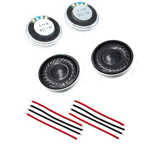 Gump's grocery 4PCS Metal Shell Round Internal Magnet Speaker 8 Ohm Small Speakers Micro Internal Speaker for Mini Speakers,DVD,EVD (20MM-8R-1W)