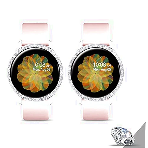 Generic AQYQ Compatible with Samsung Galaxy Watch Active 2 44mm Case 2 Pack, Bumper Protective Cover Women Girl Crystal Rhinestone Diamond for Galaxy Watch Active 2 44mm Smartwatch (Silver Bling)
