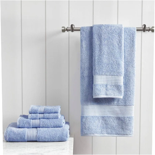 Madison Park Organic 100% Cotton Bathroom Towel Set, Hotel & Spa Quality Highly Absorbent, Quick Dry, Include for Shower, Handwash & Facial Washcloth, Multi-Sizes, Blue