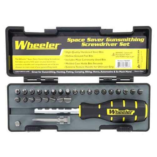 Wheeler Space Saver Screwdriver Set with Magnetic Screwdriver Handle, Bit Assortment and Storage Case for Maintenance