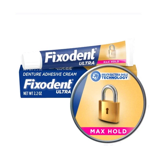 Fixodent Ultra Max Hold Denture Adhesive, 2.2 oz, (Packaging may vary)
