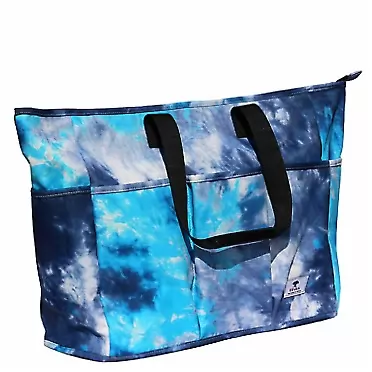 ESVAN Women Ladies Weekender Bag Muti-pockets Overnight Carry-on Duffel Travel Gym Tote Luggage Duffle with Trolley Sleeve Sky