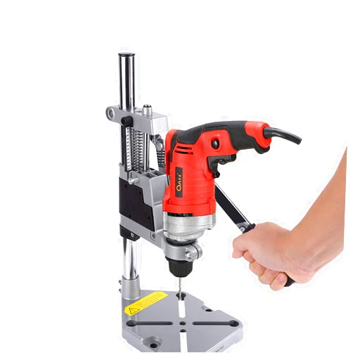 Greensen Drill Stand for Hand Drill Universal Drill Press Stand Adjustable Bench Drill Press Universal Bench Clamp Drill Press Holder Table Workbench Repair Tool Heavy Duty Single Hole Aluminum Base