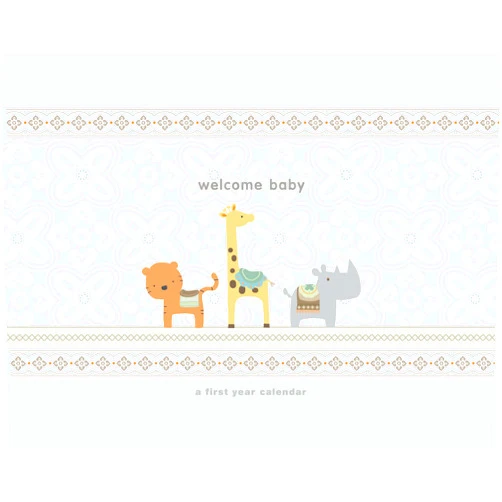 C.R. Gibson Safari Animals Baby's First Year Calendar Memory Book, 11