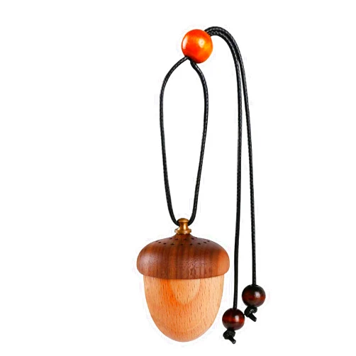 Maromalife Essential Oil Car Diffuser, Wooden Acorn Decor Cute Car Diffuser Air Freshener, Hanging Aromatherapy Diffuser Perfume Car Decoration, Gift for Women/Men, Christmas, Birthday