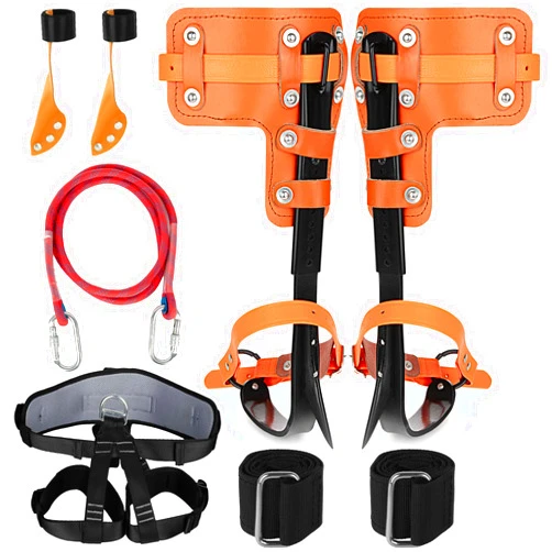 Xeoca Tree Climbing Spikes Set Tree Climbing Gear 1 Pair Alloy Steel Climbing Spurs 350lbs Load Capacity Arborist Equipment for Climbers, Fruit Picking and Lumberjack