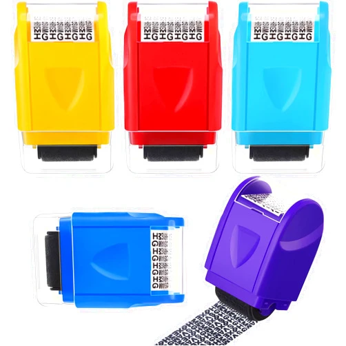 Chinco 5 Pieces Privacy Stamp Roll ID Protection Roller Identity Theft Protection Roller Wide Roller Security Stamp for Mail, ID Blackout, Privacy Confidential(Small,Multi Colors)