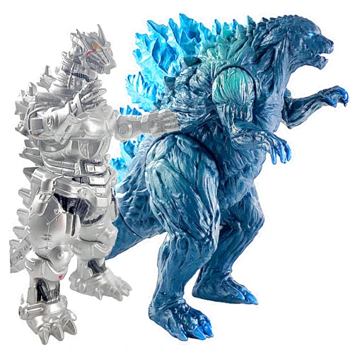 TwCare Set of 2 Mecha Godzilla Earth MechaGodzilla Kiryu Toys, Kaiju Universe Action Figures King of The Monsters Movable Joints Movie Series Soft Vinyl, Travel Bag