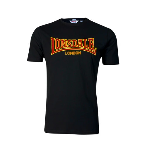 Spirit of England Lonsdale Men's Classic Flock Print Premium Logo T-Shirt 100% Cotton Slim-Fit