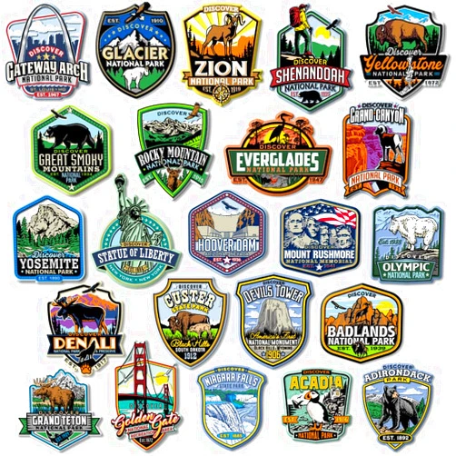 Classic Magnets 23-Piece U.S. National Parks Magnet Set by Classic Magnets, Discover America Series, Collectible Souvenirs Made in The USA