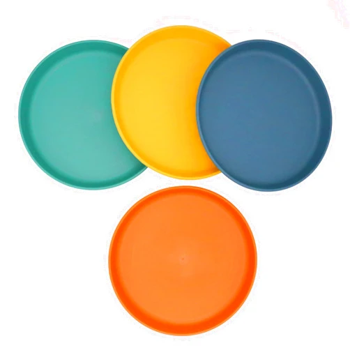 Muulaii Plastic Plates Reusable 6 Inch Unbreakable Deep Dessert Dinner Plates BPA free and Eco-Friendly Dishwasher and Microwave Safe Round Dinnerware Plates - Pack of 4