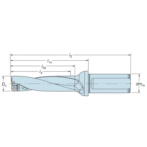 Sandvik Coromant 880-D2500L25-04 Corodrill 880 Indexable Insert Drill, 880.L-04 Tool Style Code, 0.984