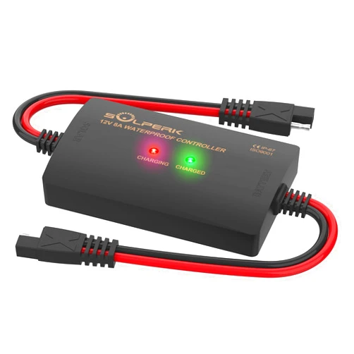 SOLPERK 8A 12V Solar Charge Controller with LED Display, IP67 Waterproof PWM Intelligent Solar Panel Battery Regulator for 12V Batteries