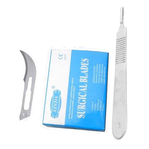 WellnessD'Light WDL 100 Pieces of Scalpel Blades #12 Dental ENT Instruments with Free Handle # 3