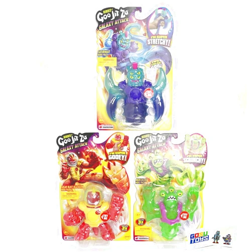 Gosu Toys Heroes of Goo JIT Zu Galaxy Attack (3 Pack) Merculok, Saturnaut, Solar Blast Blazagon with 2 Gosutoys Stickers