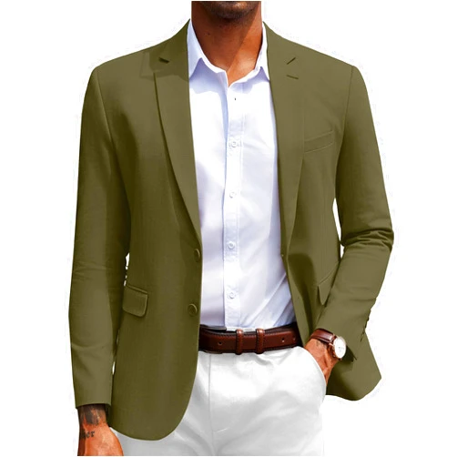 COOFANDY Men's Herringbone Blazer Slim Fit Cotton Sport Coats Two Buttons Casual Suit Jacket