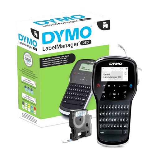 DYMO Label Maker, LabelManager 280 Rechargeable Portable Label Maker, Easy-to-Use, One-Touch Smart Keys, QWERTY Keyboard, PC and Mac Connectivity, For Home & Office Organization