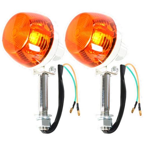 Labwork Pack of 2 Motorcycle Turn Signal Lights - Front Rear Blinker Indicator Light Amber Replacement for Honda C70 CT70 CT90 XL100 CB350