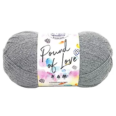 Lion Brand Yarn 550-150 Pound of Love Yarn, One Size, Oxford Grey