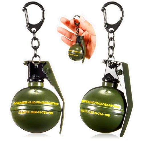 Ecally 2 Pcs Frag Grenade Keychain Heavy Duty Bomb Alloy Cool Keychain for Jewelry Making Accessories Men Women