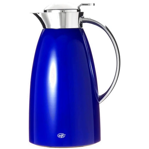Alfi Gusto Glass Vacuum Lacquered Metal Thermal Carafe for Hot and Cold Beverages, 1.0 L, Royal Blue (AG1900RB2), One Size