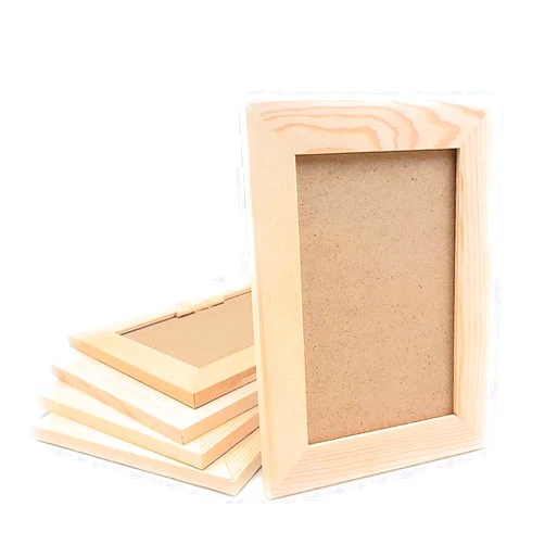 Oojami Unfinished Solid Wood Picture Frames for Arts Crafts, DIY Painting Project Stand or Hang on The Wall 6x8 Frame Size Holds 6x4 Pictures for Kids Craft Birthday, School projects (12)