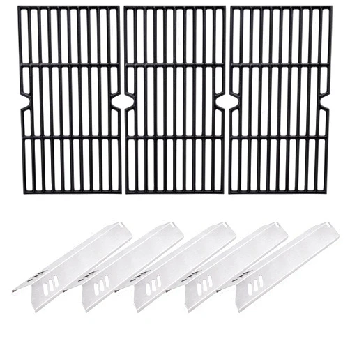 Adviace for Dyna Glo DGF493BNP, DGF510SBP Grill Replacement Parts, Backyard Grill Parts BY13-101-001-12, BY13-101-001-13, GBC1460W, GBC1461W, Cast Iron Cooking Grate, Heat Plates for Uniflame, BHG.