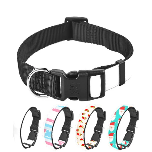 WindMage 5 Packs L Size Custom Sublimation Dog Collar Blank Plain Personalized with Adjustable Quick Release Buckle 4 Sizes for Puppy Cat and Dogs, Extra Small, Small, Medium and Large